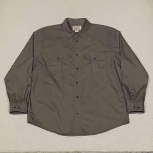 Filson Washed Feather Cloth Shirt Mens Large Light Olive Long Sleeve Lightweight